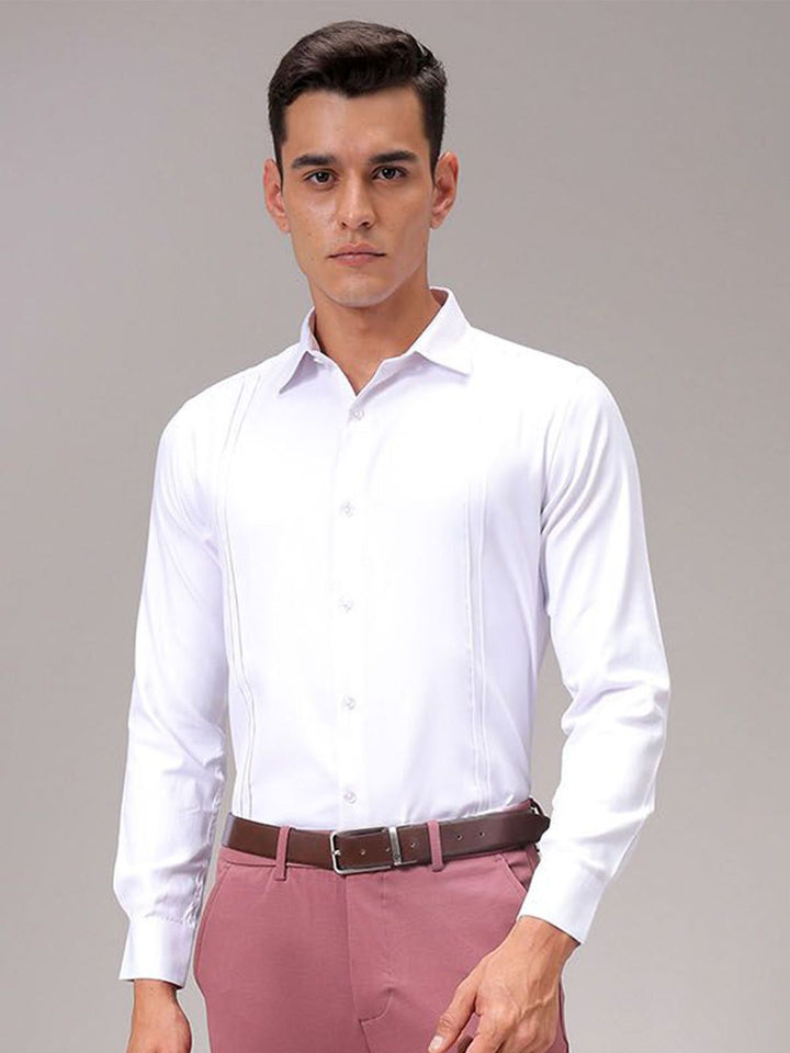 The Indian Garage Co. X Luxe Men Solid Spread Collar Slim Fit Formal Shirt