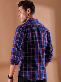 The Indian Garage Co Men Slim Fit Tartan Checks Casual Shirt