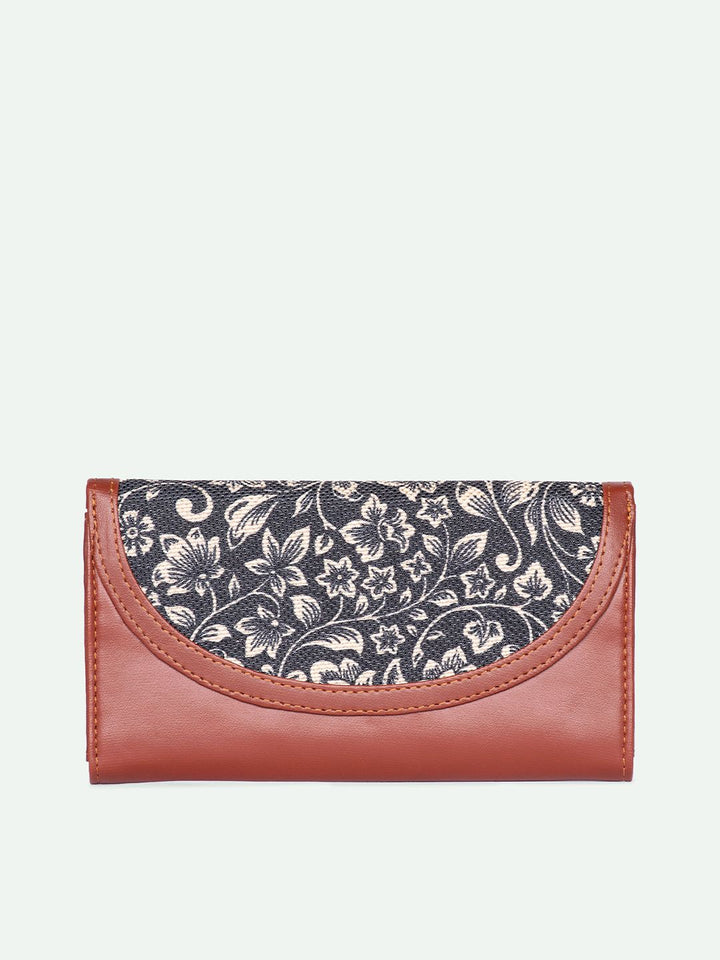 ZOUK Women Ethnic Motifs Printed Leather Card Holder FloMotif Kyra Flap Wallet