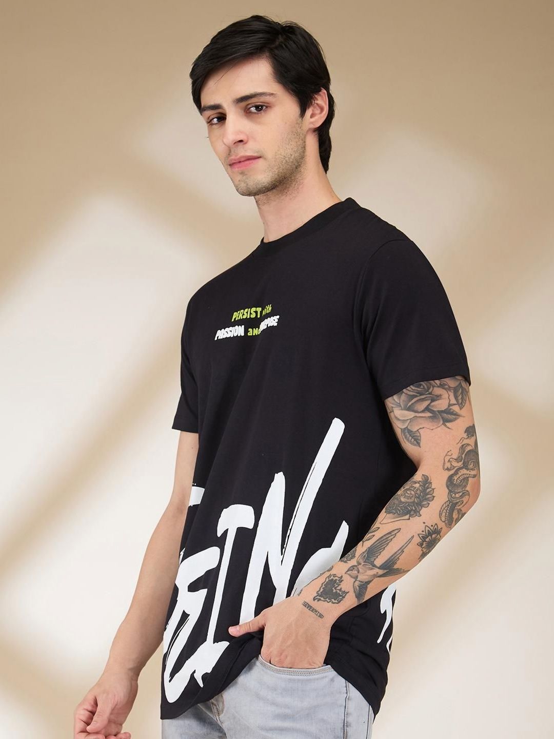 Being Human Men Typography Printed Round Neck Cotton T-shirt