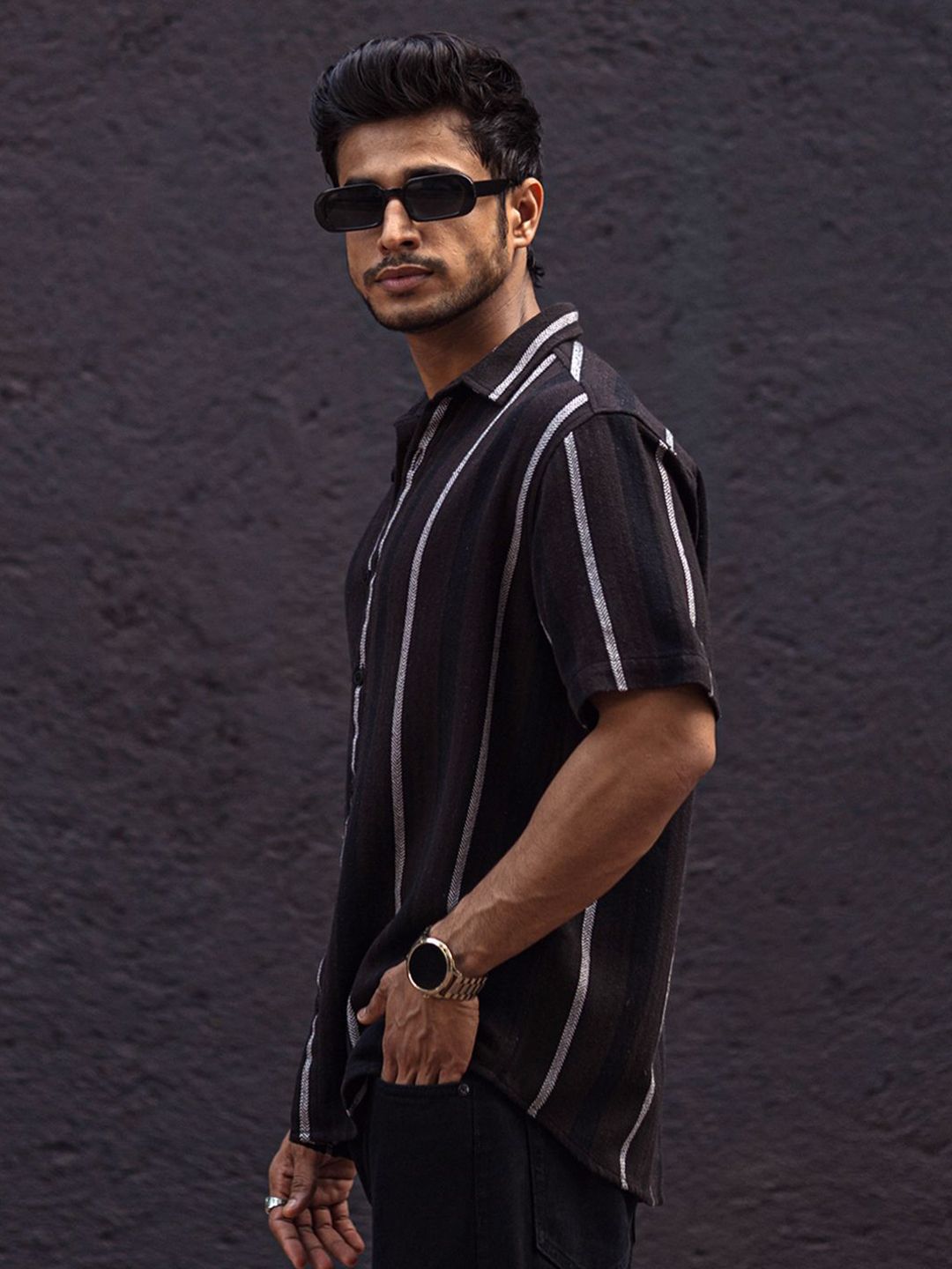 Powerlook Men Vertical Stripes Opaque Casual Shirt