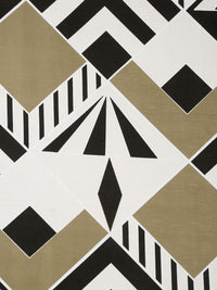 KLOTTHE Black Geometric Printed 300TC Single Bedsheet Set 2.25m x 1.50 m