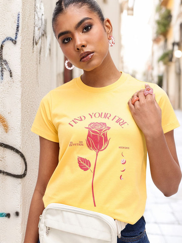 Dressberry berani untuk bermimpi T-shirt leher bulat dicetak