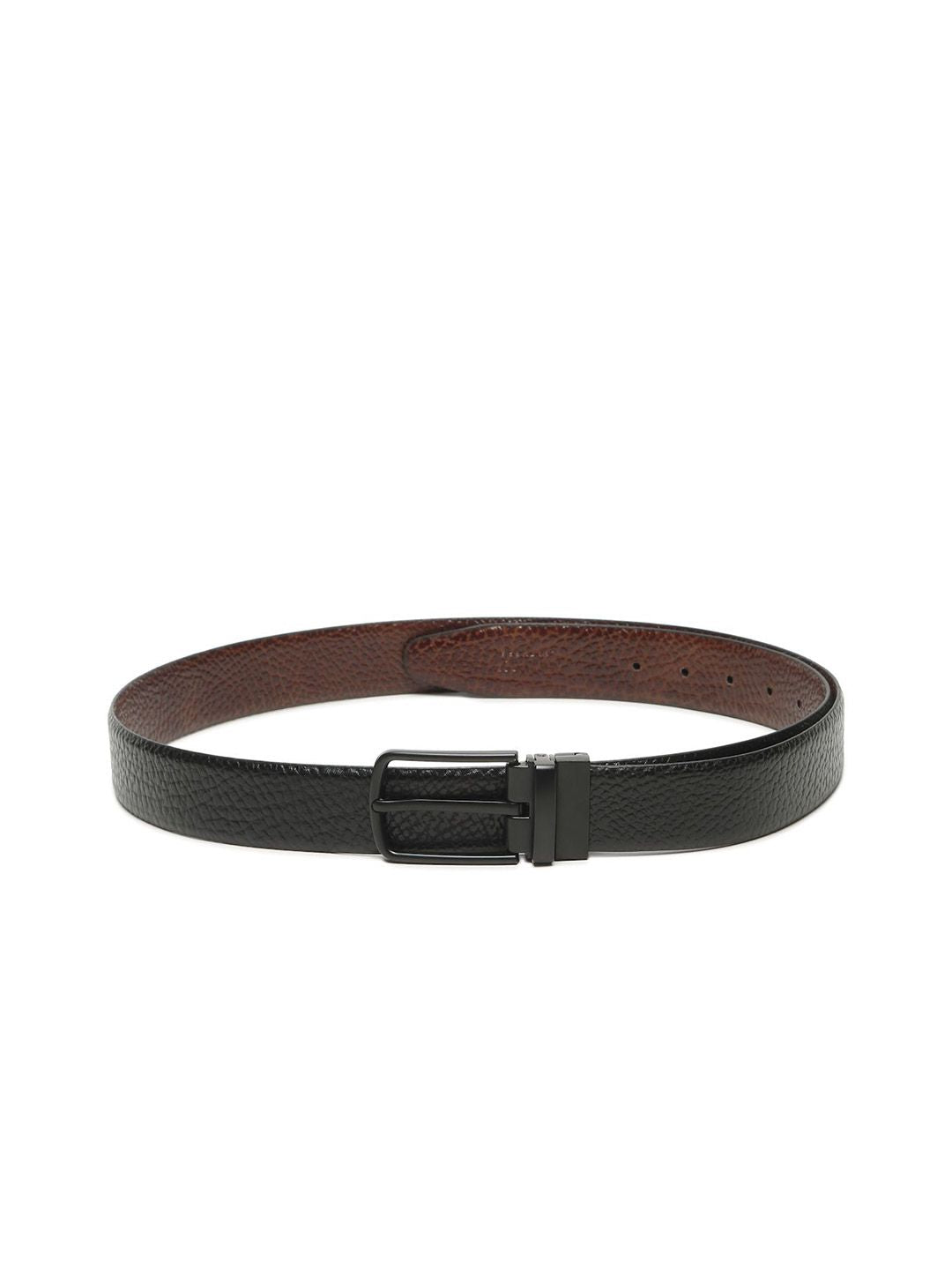 Teakwood Leathers Men Textured Leather Reversible Formal Belt