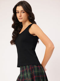 DressBerry Nostalgic Layers Ribbed Ruffled Top with Tank