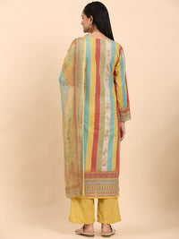 Mamicha Wanita Bercetak Kurta Kapas Tulen Biasa dengan Palazzos & Dengan Dupatta