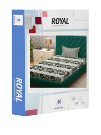 KLOTTHE Olive Floral Cotton Single Bedsheets
