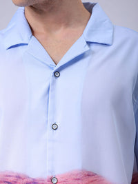 The Indian Garage Co Men Cuban Collar Graphic Printed Oversized Resortwear Shirt