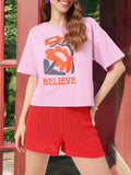 Pretty In Feminine Magic Printed Boxy T-shirt