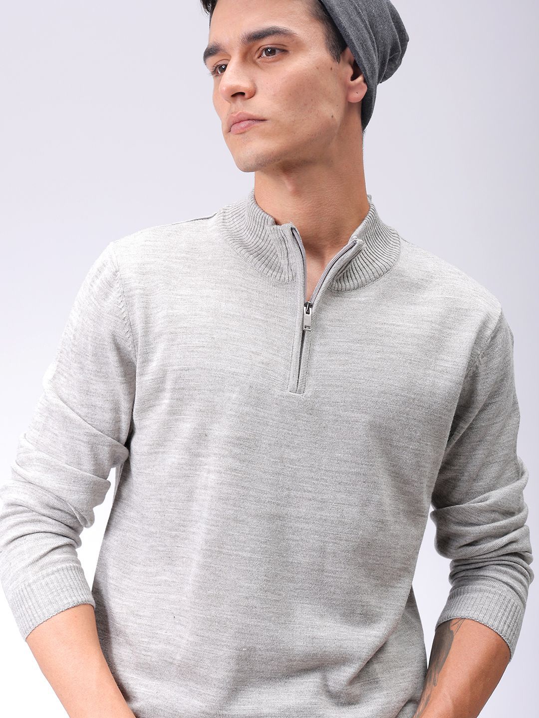 The Indian Garage Co Men Solid Turtle Neck Sweater