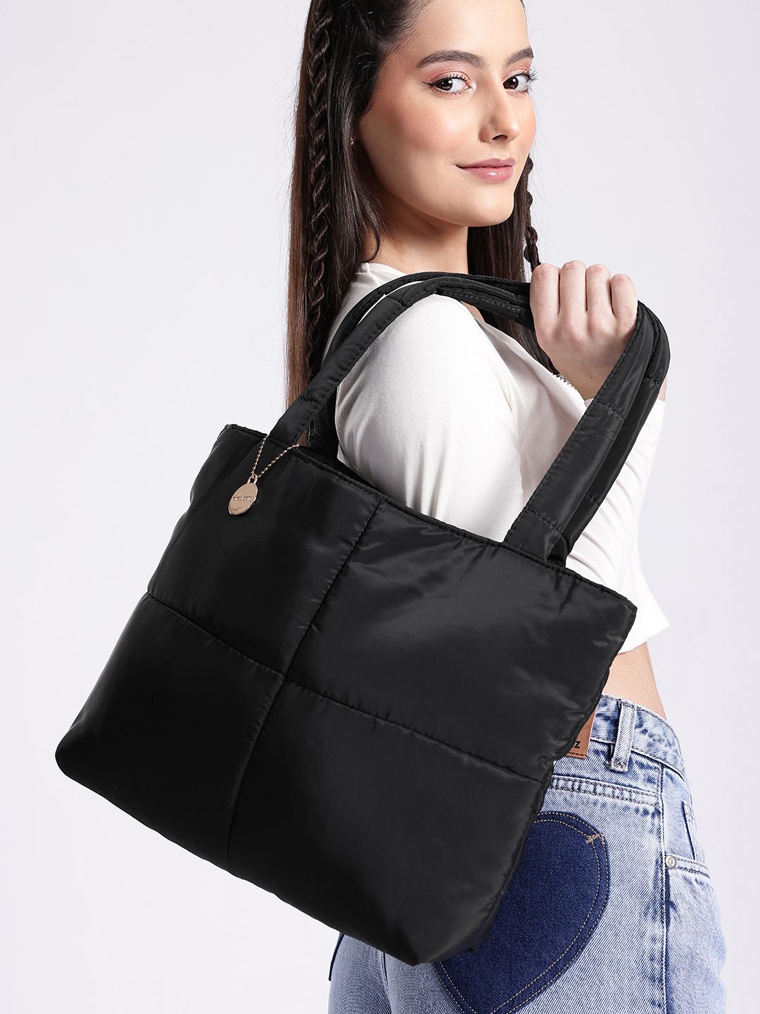 DressBerry Shopper Shoulder Bag with Quilted Detail