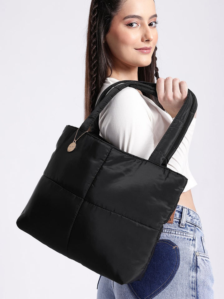 DressBerry Shopper Shoulder Bag with Quilted Detail