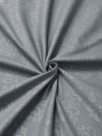 KLOTTHE Grey Embossed Fitted 300 TC King Bedsheet With 2 Pillow Covers- 2.5 m x 2.25 m