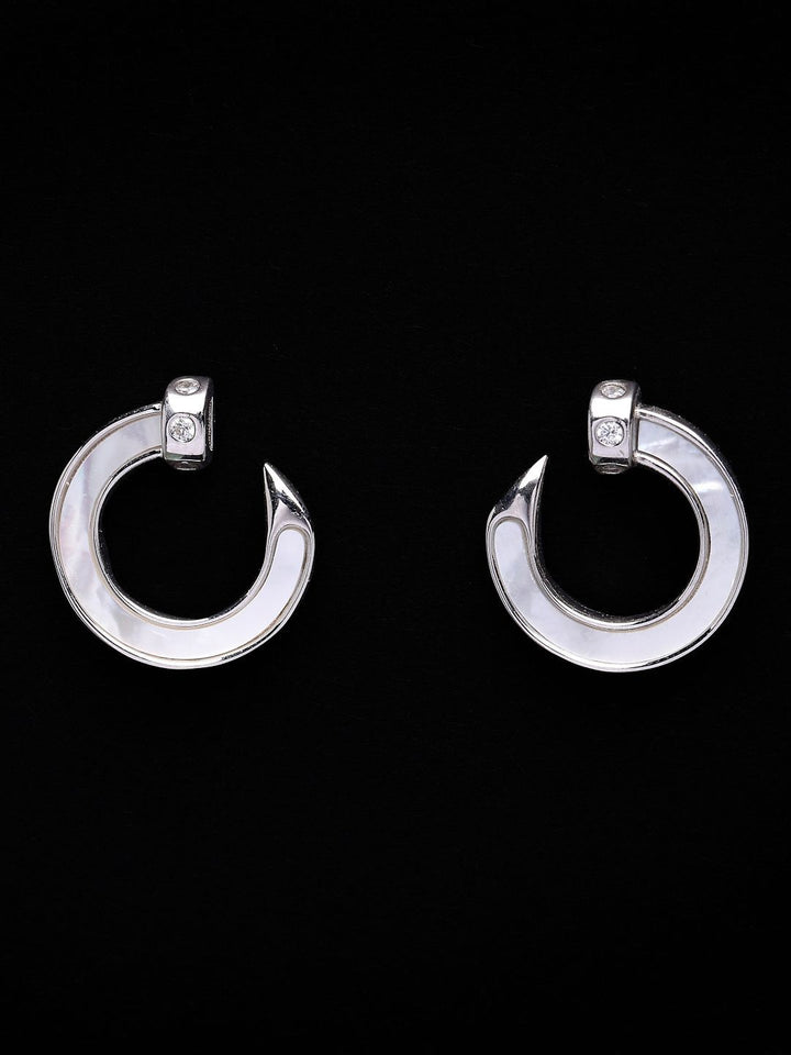 PANASH 925 Sterling Silver Bersalut Rhodium Anting-anting Ibu Mutiara