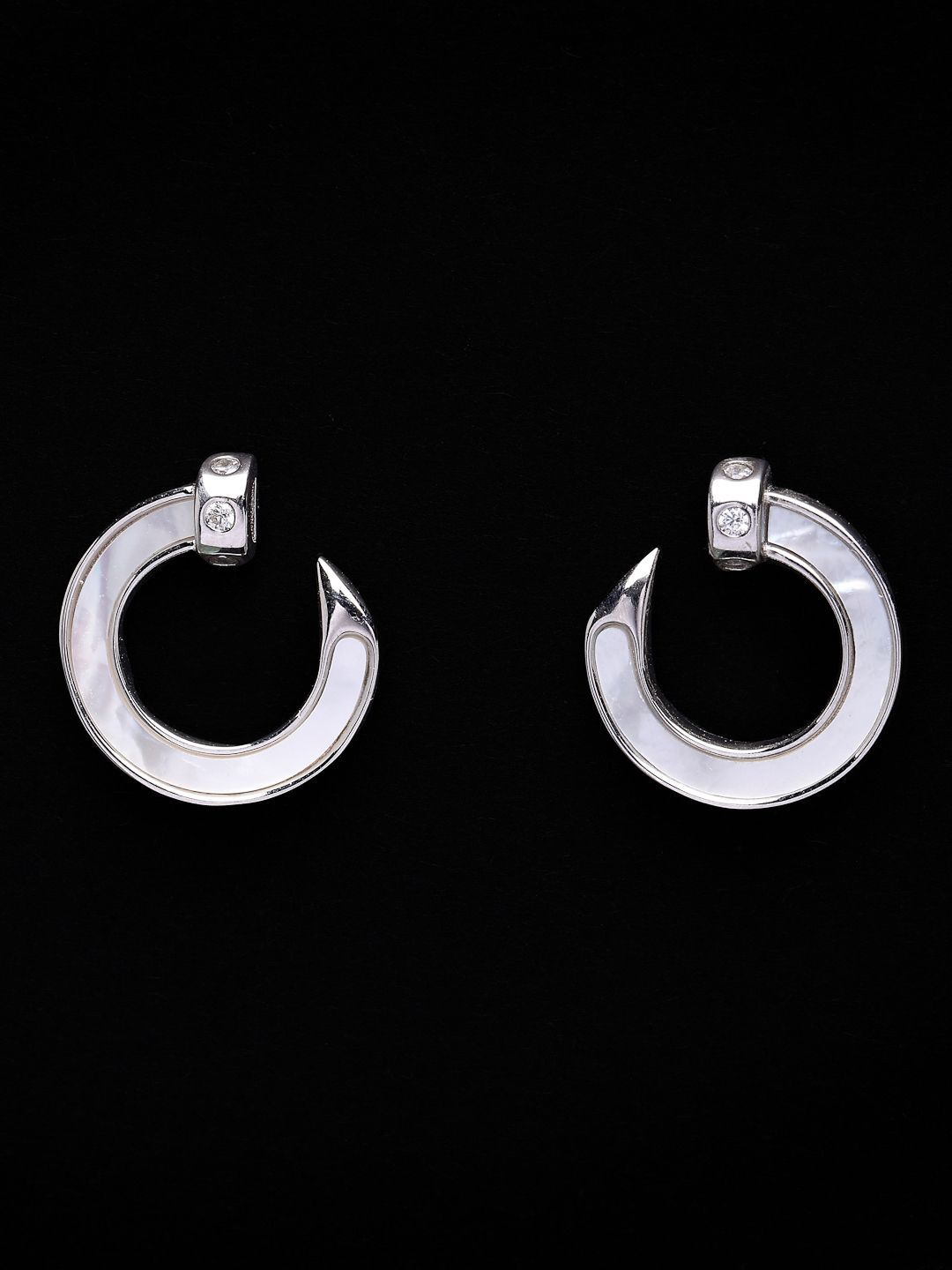 PANASH 925 Sterling Silver Bersalut Rhodium Anting-anting Ibu Mutiara