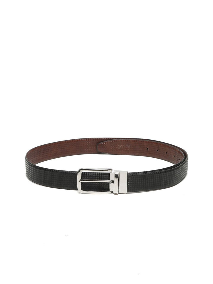 Teakwood Leathers Men Textured Leather Reversible Formal Belt