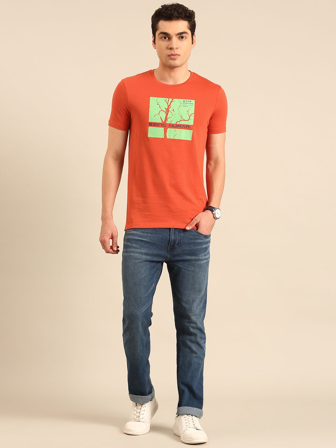 Being Human Printed Pure Cotton T-shirt