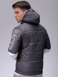 The Indian Garage Co Men Colourblocked Lightweight Puffer Jacket with Patchwork