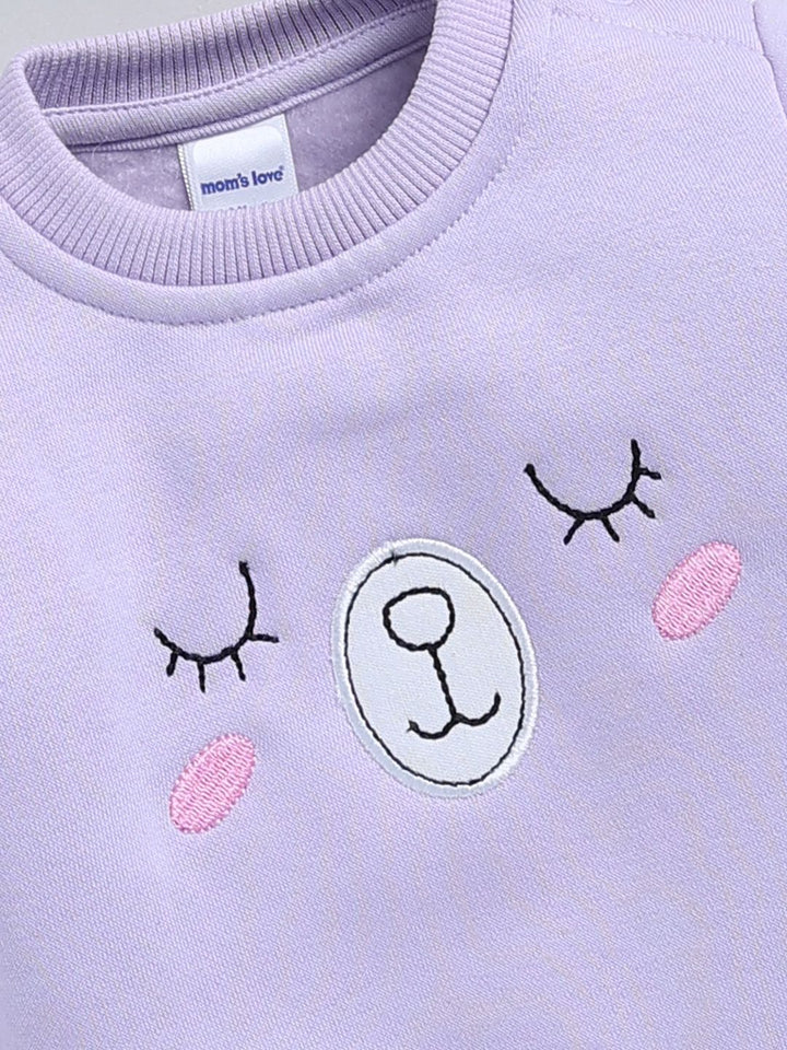 Moms Love Infant Girls Embroidered Pure Cotton Sweatshirt