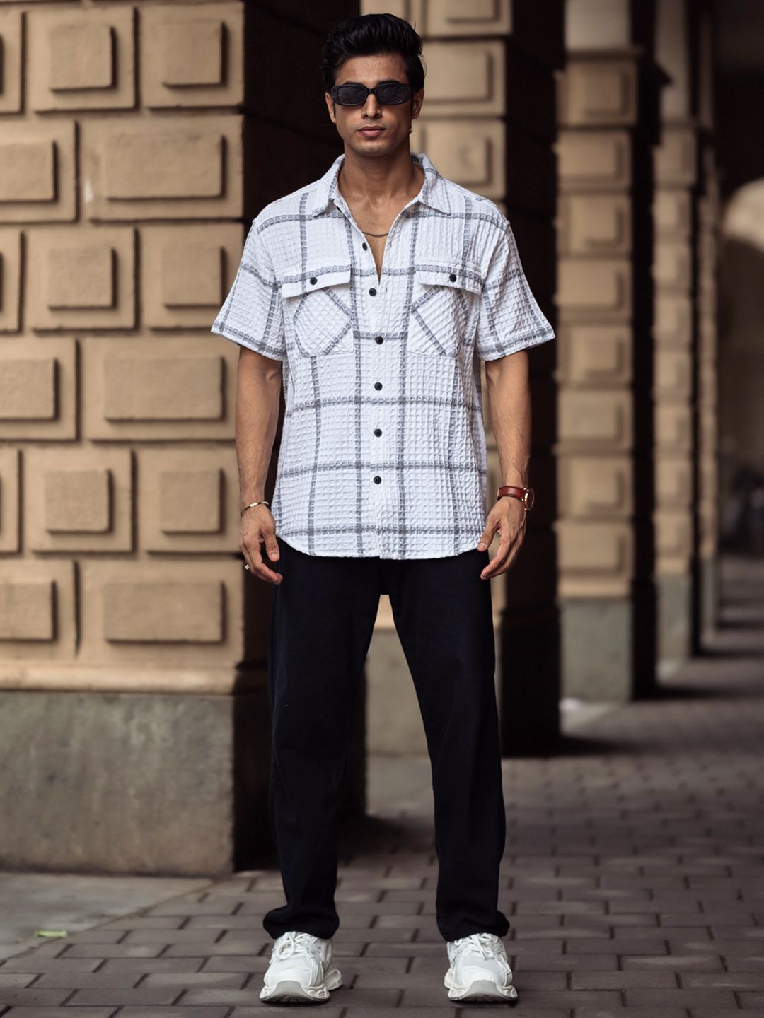 Powerlook Men Opaque Checked Cotton Casual Shirt
