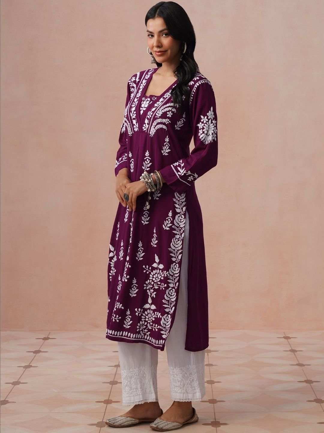 House of Chikankari Women Ethnic Motifs Embroidered Chikankari Kurta