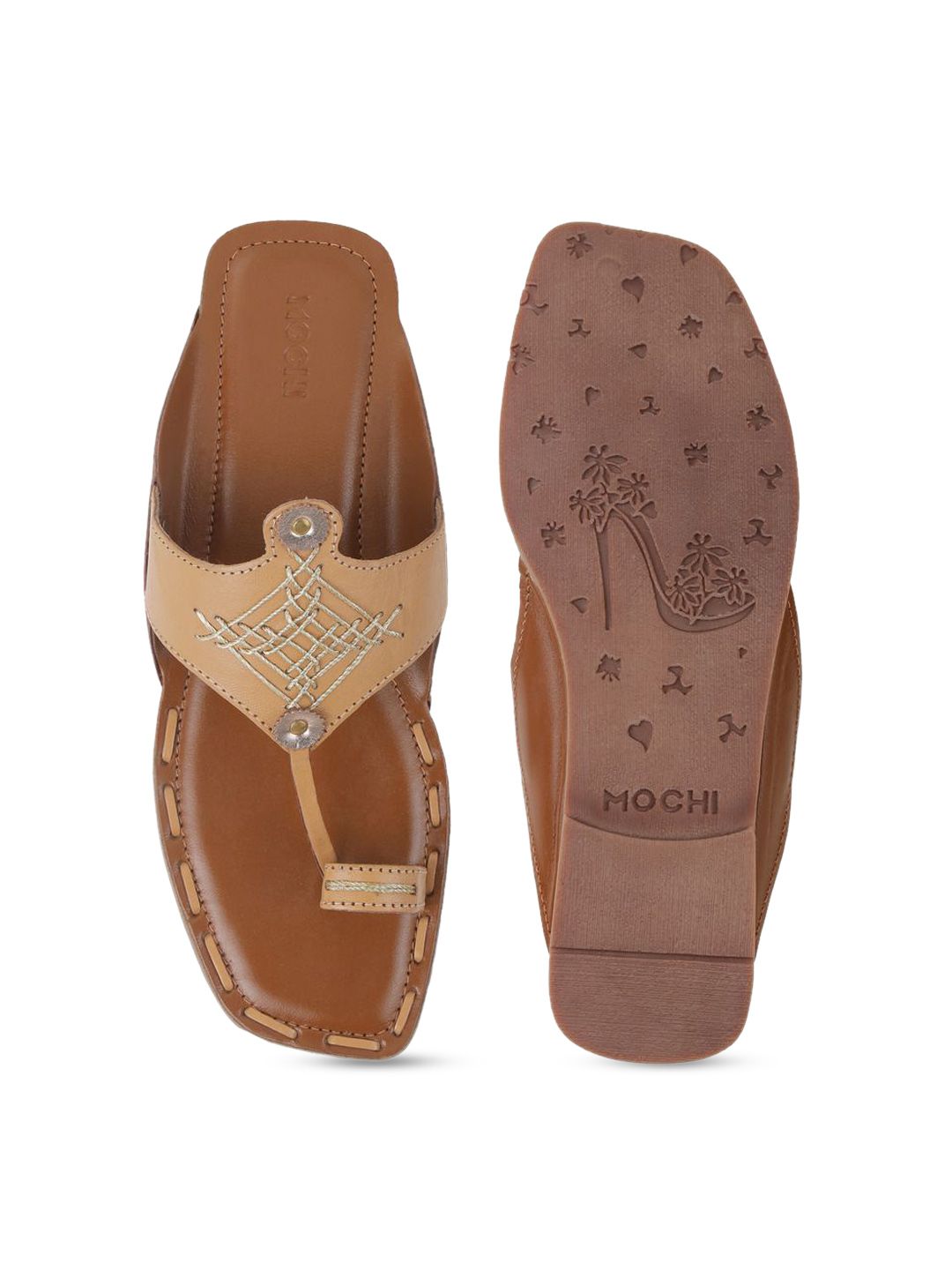 Mochi Embellished Leather Wedge with