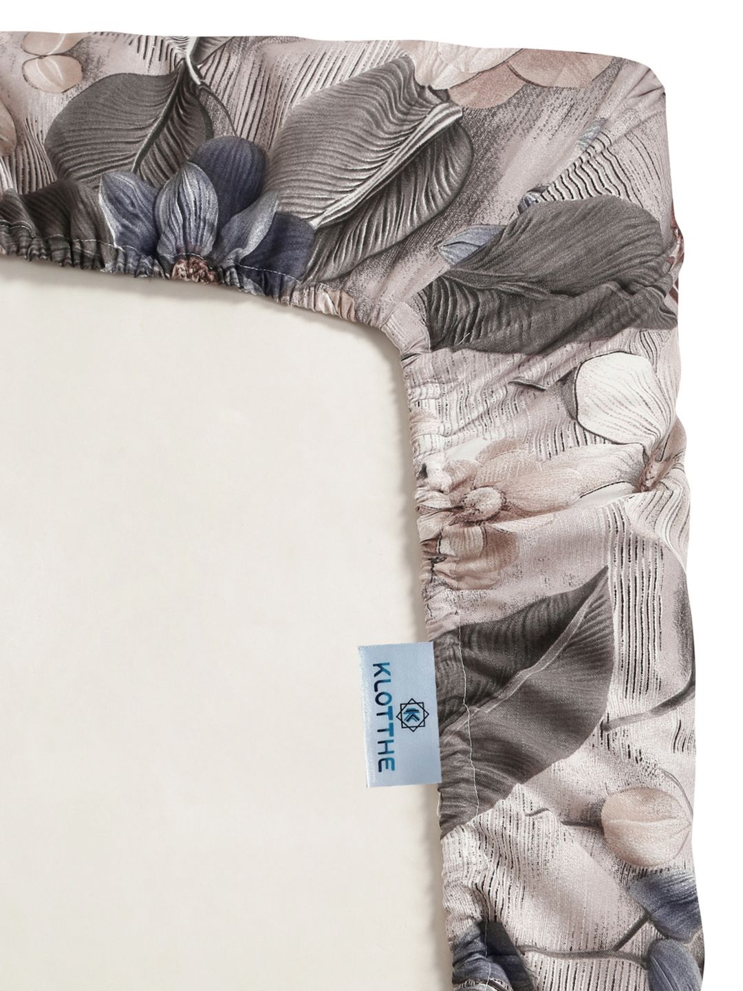 KLOTTHE Brown & Beige Floral Printed Dilengkapi 300 TC King 7D Cadar Dengan 2 Sarung Bantal