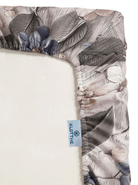 KLOTTHE Brown & Beige Floral Printed Dilengkapi 300 TC King 7D Cadar Dengan 2 Sarung Bantal