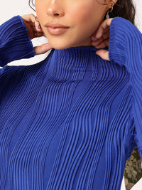 DressBerry Plisse Perfection Textured Fitted Top