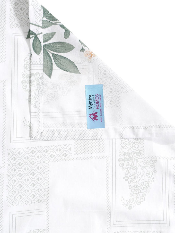 Myntra Elegant Homes White Floral 400 TC Super King Double Bedsheet dengan 2 Sarung Bantal
