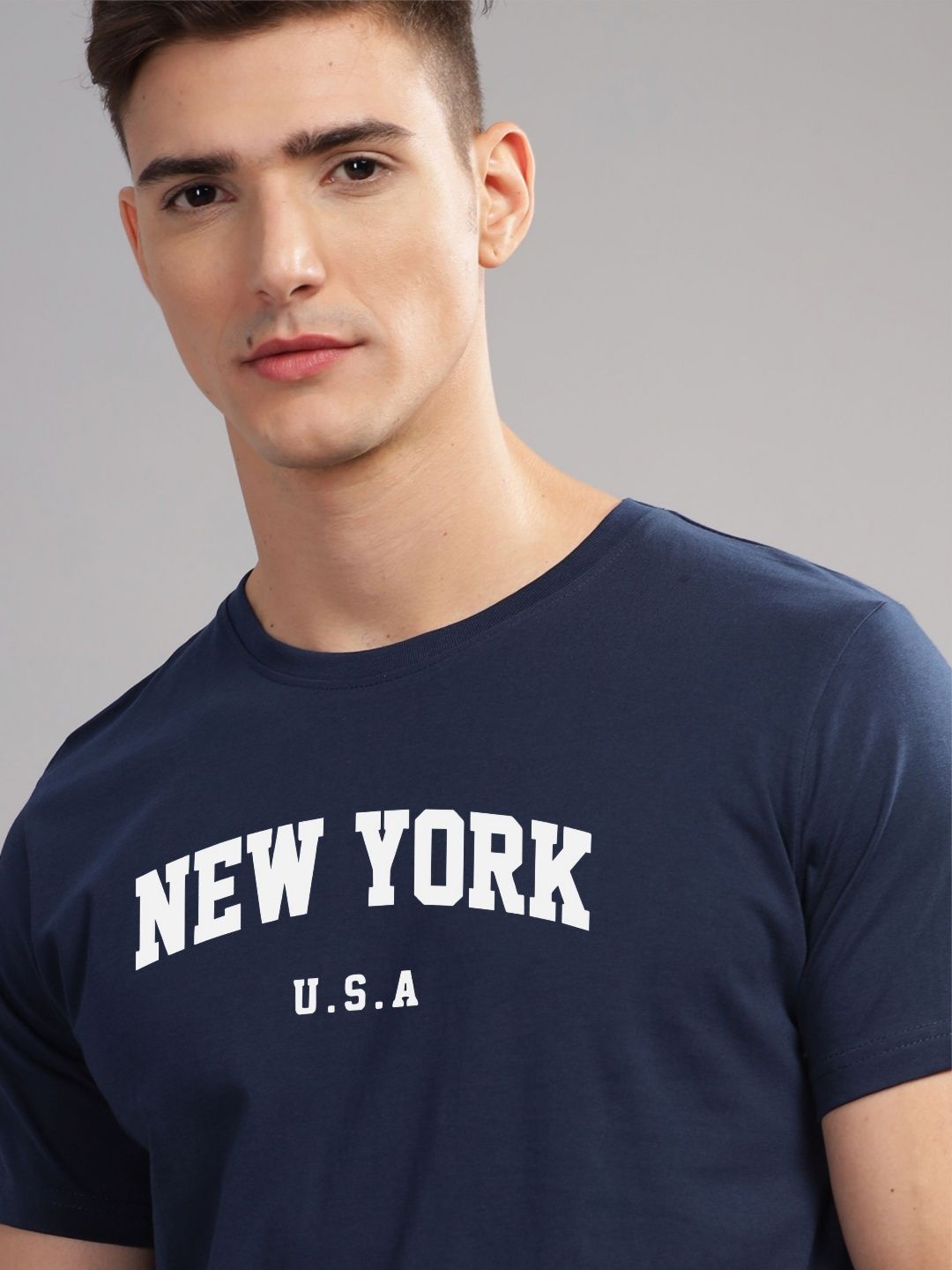 ADRO Men Typography Printed Applique T-shirt
