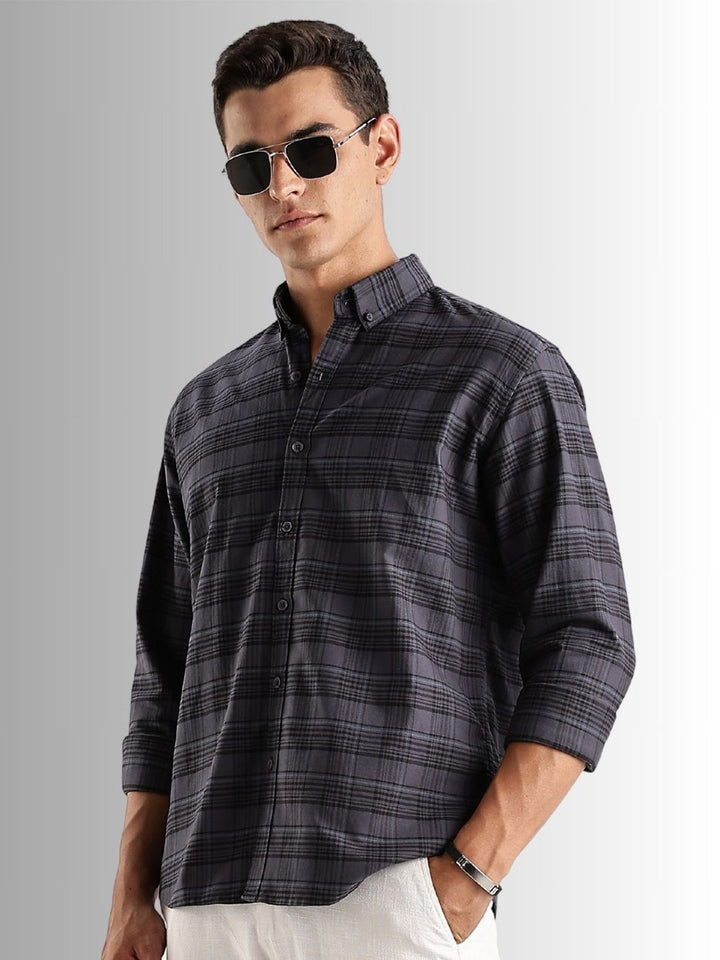 ADRO Standard Tartan Checks Baju Kasual Berpetak