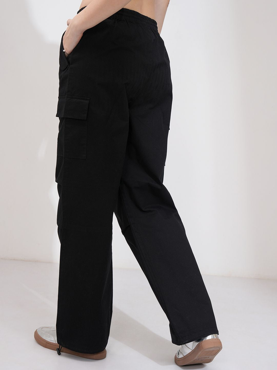 Street By Tokyo Talkies Women Straight Fit Pleated Cotton Cargos