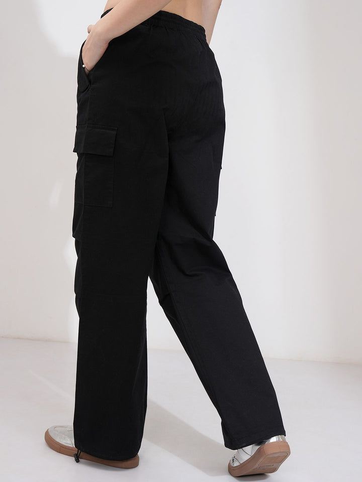 Street By Tokyo Talkies Women Straight Fit Pleated Cotton Cargos