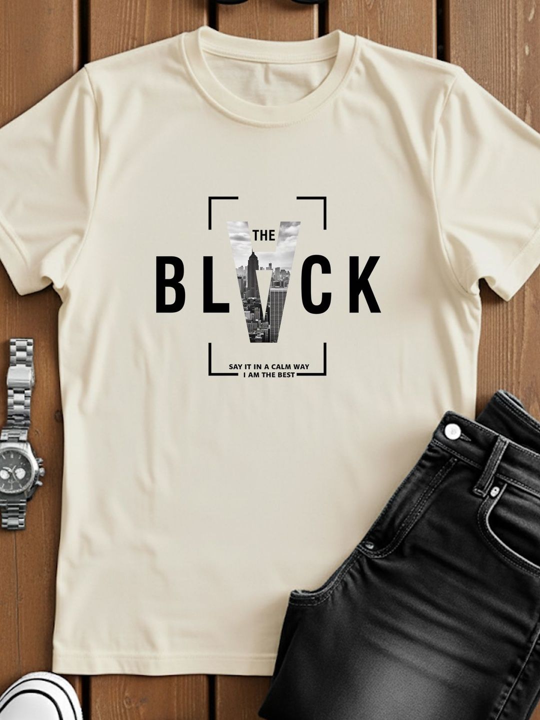 ADRO Men Typography Printed Cotton T-shirt