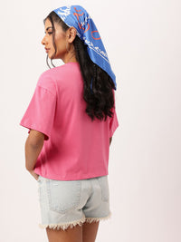 DressBerry Sunshine Smiles Elegantly Feminine Printed Boxy Crop T-shirt