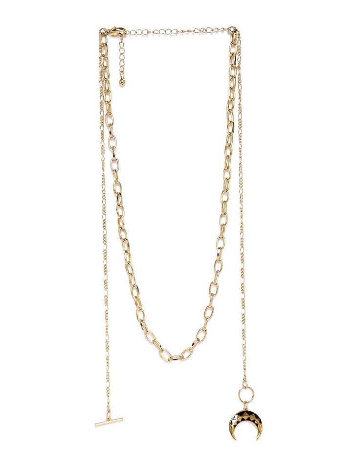 DressBerry Gold-Plated Layered Statement Necklace With Chain