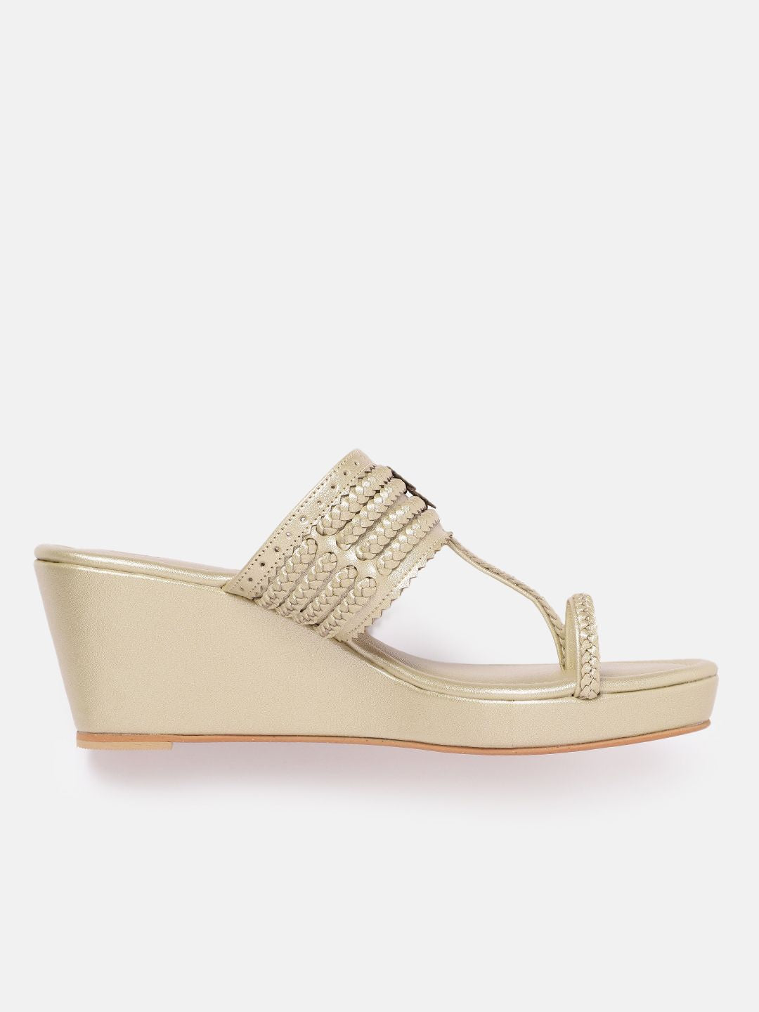 House of Pataudi Woven Design Wedge Heels
