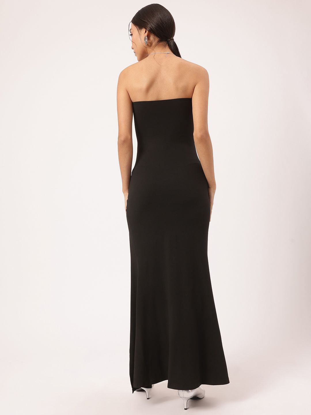 DressBerry OMG OOTD High-Slit Strapless Maxi Dress