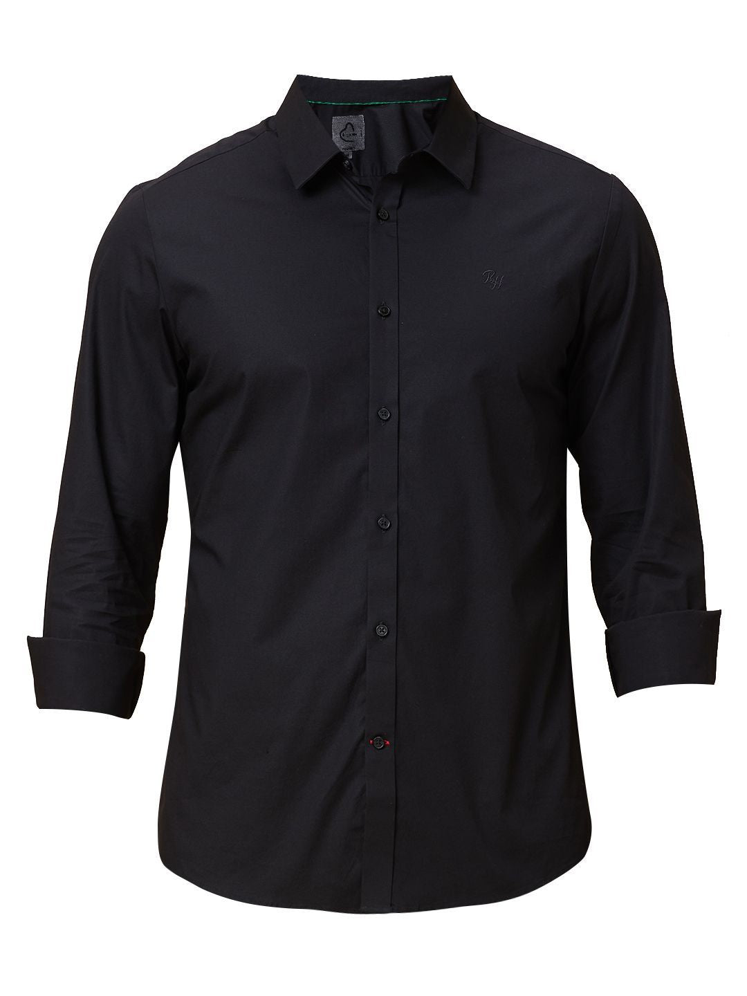 Being Human Men Classic Slim Fit Spread Collar Solid Cotton Casual Shirt