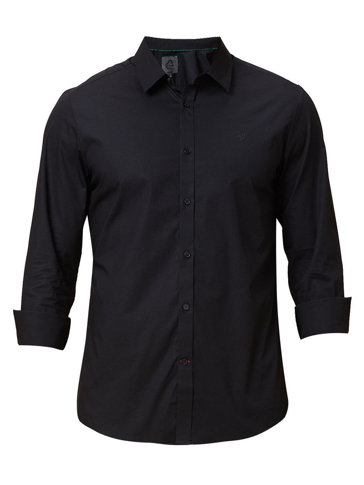 Being Human Men Classic Slim Fit Spread Collar Solid Cotton Casual Shirt