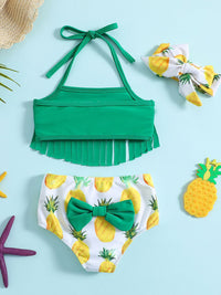 YK Infant Girls Halter Neck Top & Briefs Swim Set