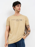 SPYKAR Men Typography Printed Round Neck Cotton Slim Fit T-shirt