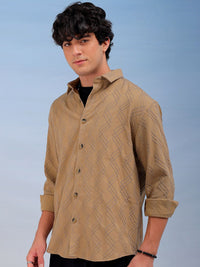 The Indian Garage Co Men Relaxed Fit Dobby Textured Resortwear Shirt