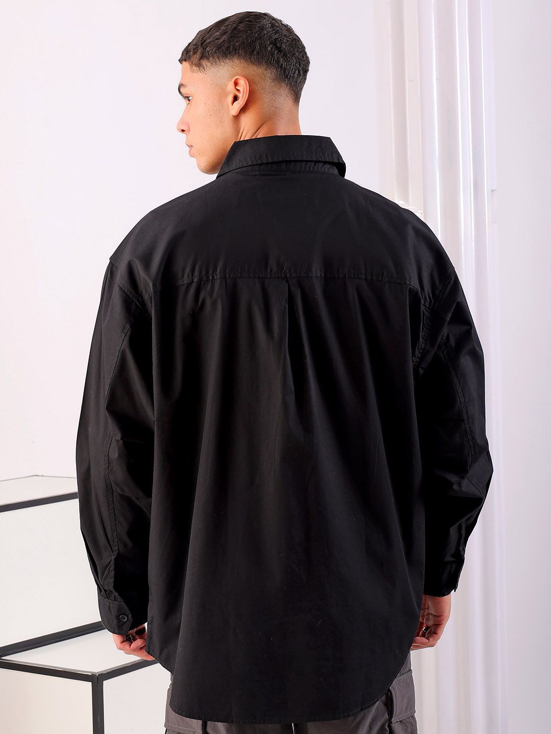 The Indian Garage Co Men Anime Printed Cotton Oversized Boxy Streetwear Shirt