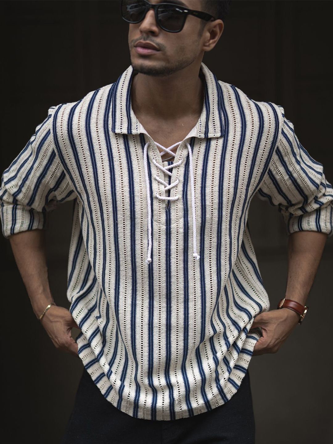 Powerlook Men Striped Spread Collar Casual Shirt