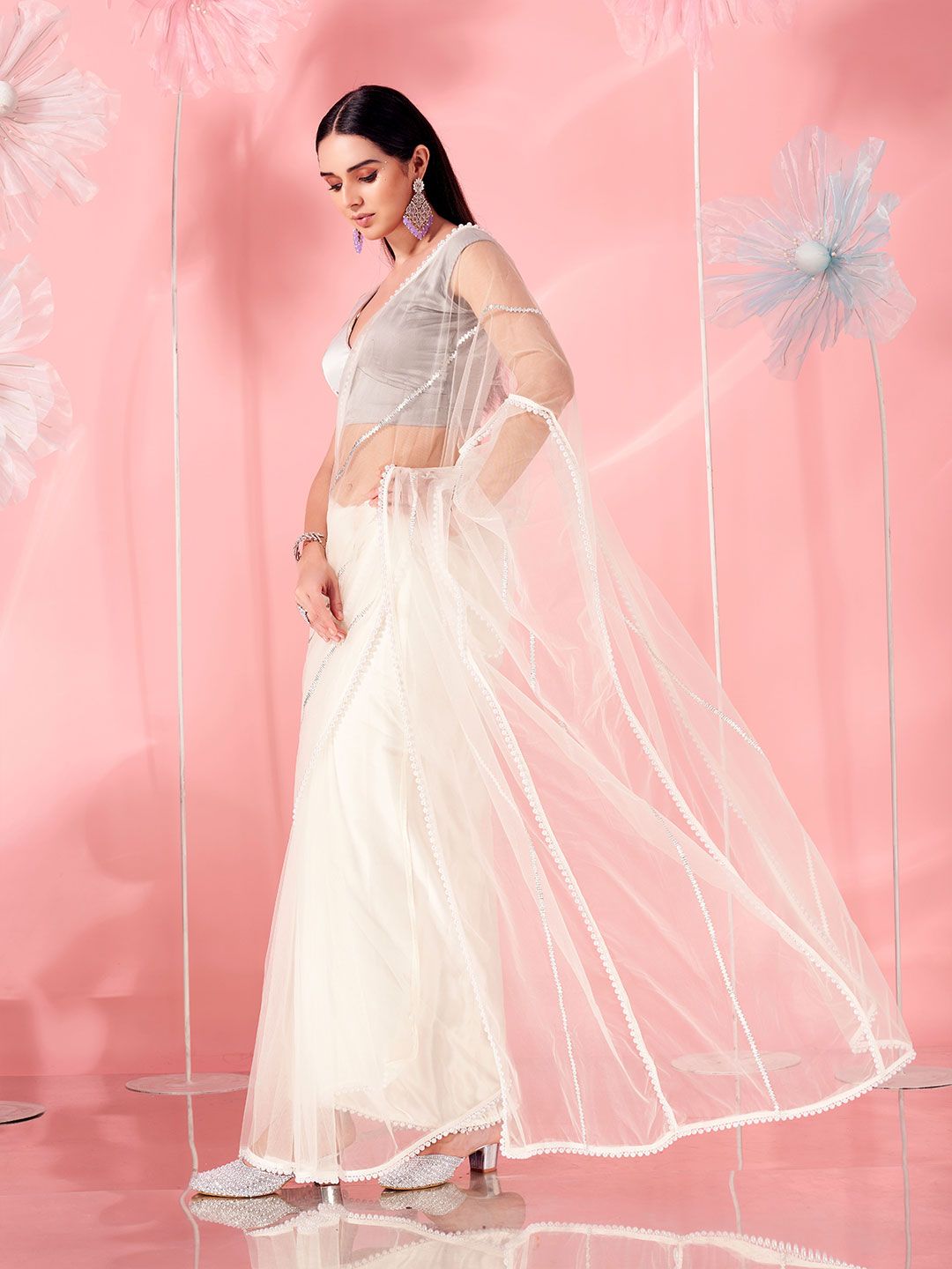 Tikhi Imli Embellished Beads and Stones Saree