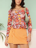 DressBerry Floral Frenzy Peplum Top