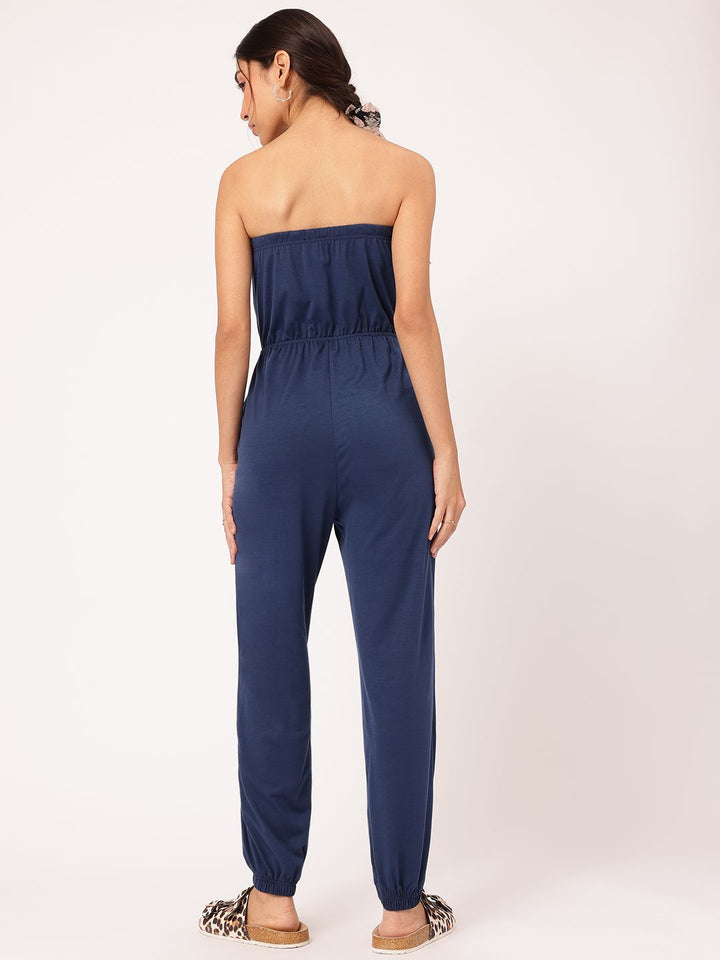 DressBerry Strapless Chic Vibes Waist Tie-Up Bandeau Jumpsuit