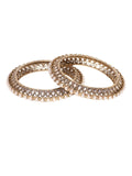 PANASH  Set Of 2 Gold-Plated American Diamond-Studded & Beaded Bangles